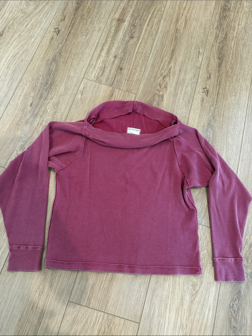 Free People Off-Shoulder Sweater - Wine Red